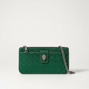 Kurt Geiger  Green Metallic Bag. Can be worn as a clutch or crossbody. EUC.